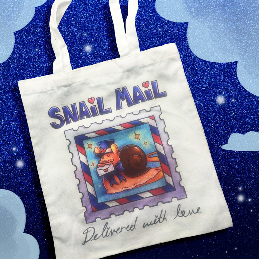 Snail mail tote bag